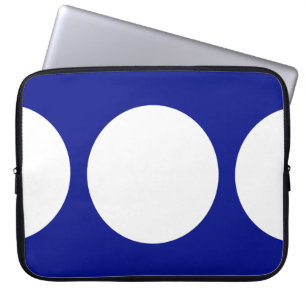 Weiße Kreise auf blau Laptopschutzhülle