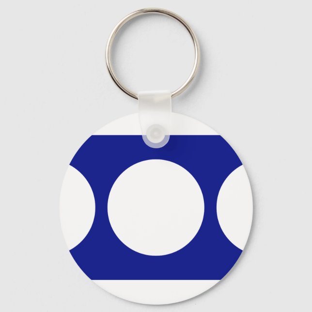 Weiße Kreise auf blau Schlüsselanhänger (Vorderseite)