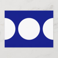 Weiße Kreise auf blaue Postkarte