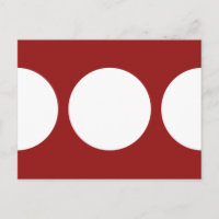 Weiße Kreise auf der roten Postkarte