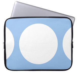 Weiße Kreise auf hellblauer Fläche Laptopschutzhülle