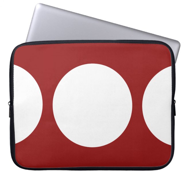Weiße Kreise auf rotem Laptop-Sieb Laptopschutzhülle (Vorderseite)