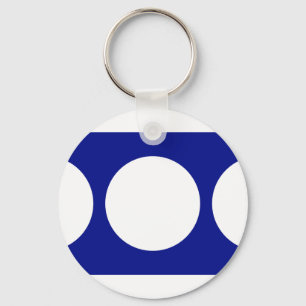 Weiße Kreise in Blau Schlüsselanhänger