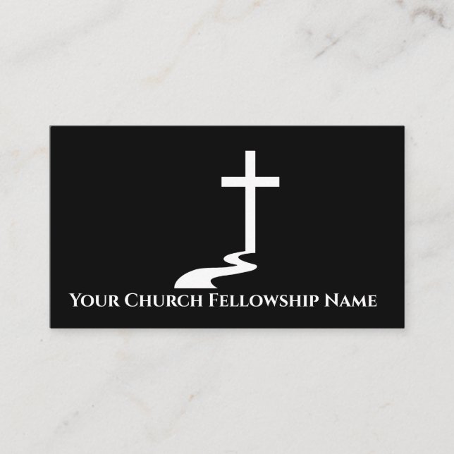 Weiße Kreuze auf dem Boden Kirche Pastor Logos Visitenkarte (Vorderseite)