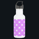Weiße Kreuzstiche auf Lila Edelstahlflasche<br><div class="desc">Weiße Kreuzstiche auf Lila</div>