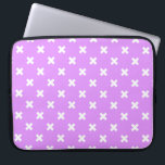 Weiße Kreuzstiche auf Lila Laptopschutzhülle<br><div class="desc">Weiße Kreuzstiche auf Lila</div>