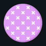 Weiße Kreuzstiche auf Lila Magnet<br><div class="desc">Weiße Kreuzstiche auf Lila</div>