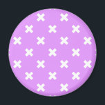 Weiße Kreuzstiche auf Lila Magnet<br><div class="desc">Weiße Kreuzstiche auf Lila</div>