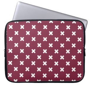 Weiße Kreuzstiche auf Maulbeeren Laptopschutzhülle