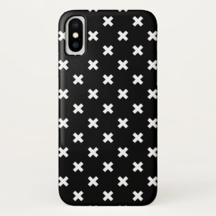 Weiße Kreuzstiche auf schwarz Case-Mate iPhone Hülle