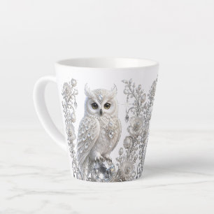 Weiße Kristall-Perlen-Eule Milchtasse