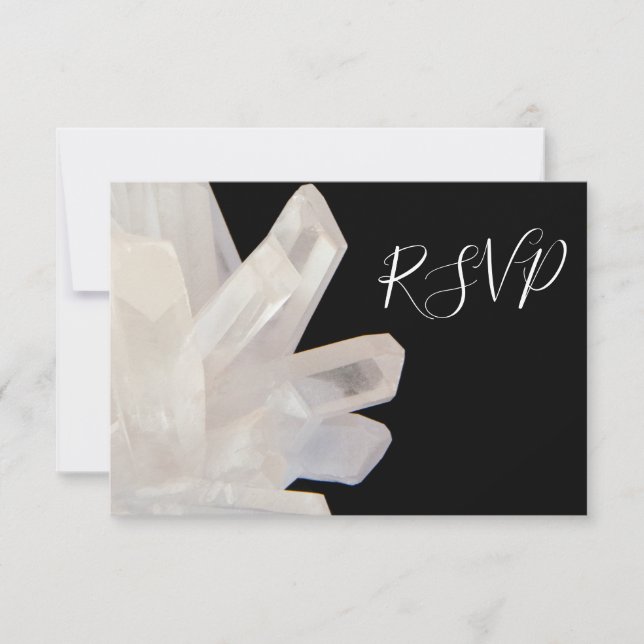 Weiße Kristalle auf der RSVP-Antwortkarte für Schw RSVP Karte (Vorderseite)