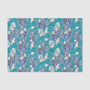 Weiße Krokusse Garten Blumen Botanisch Floral Türk Seidenpapier