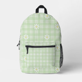 WEISSE KÜCHE MIT PASTEL GRÜNEN KARIERTEN PATTERN BEDRUCKTER RUCKSACK