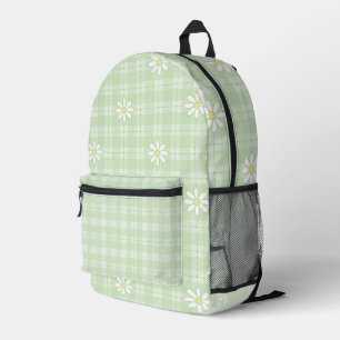 WEISSE KÜCHE MIT PASTEL GRÜNEN KARIERTEN PATTERN BEDRUCKTER RUCKSACK