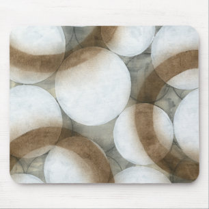 Weiße Kugeln u. Brown-Kreise Mousepad