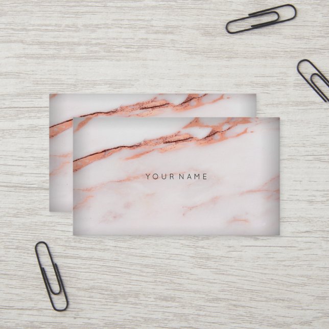 Weiße Kupfer-Rose Marmorplatte Vip Abstrakt Minima Visitenkarte (Vorderseite/Rückseite Beispiel)