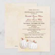 Weiße Kürbis Herbst Probe Einladung