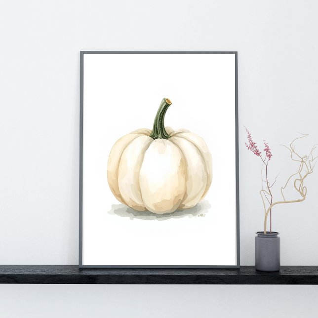 Weiße Kürbisposter | Elegante Herbstästhetik Poster (Von Creator hochgeladen)