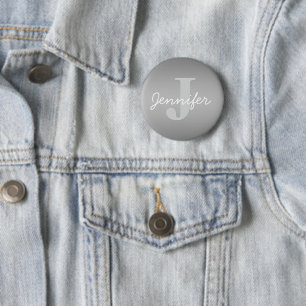 Weiße Kursivschrift & Graues Monogramm   Farben be Button