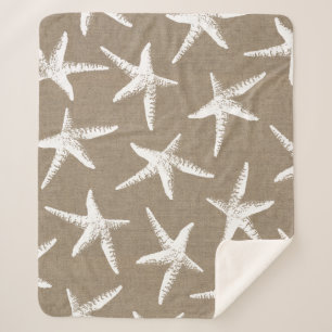 Weiße Küstenstarfish u. Imitat-Leinwand Sherpadecke