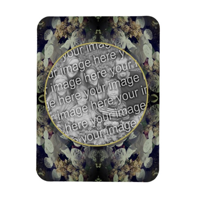 Weiße Lacecap Hydrangea Rahmen hinzufügen Ihr Foto Magnet (Vertikal)