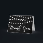 Weiße Lampen | Black Wedding Dankeschön Card Dankeskarte<br><div class="desc">Individuell anpassbare Dankkarte mit weißem,  weißem,  weißem,  weißem,  glänzendem,  märchenhaftem Licht. Andere Farben sind verfügbar. Dies ist Teil einer Hochzeitssuite "FAIRY LIGHTS" - passende Artikel sind erhältlich.</div>