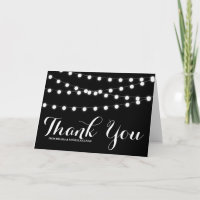 Weiße Lampen | Black Wedding Dankeschön Card