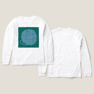 Weiße langärmelige "Yarn Ball" T-Shirts