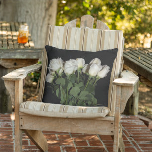 Weiße, langgesteckte Rose Blumenbilder Blume Fotog Kissen