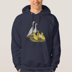 Weiße Laufentenfamilie Hoodie
