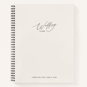 Weiße Leinen-Hochzeitsplanungs-Notizbuch Notizbuch