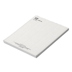 Weiße Leinen-Jute-Grau-Typoschrift Notizblock