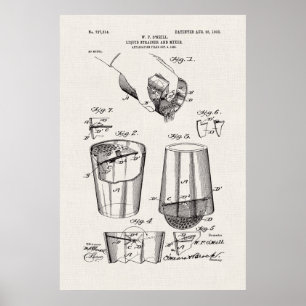 Weiße Leinwand Patent für flüssige Strainer und Poster
