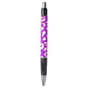Weiße Leopardenprint Purple Pink Kugelschreiber