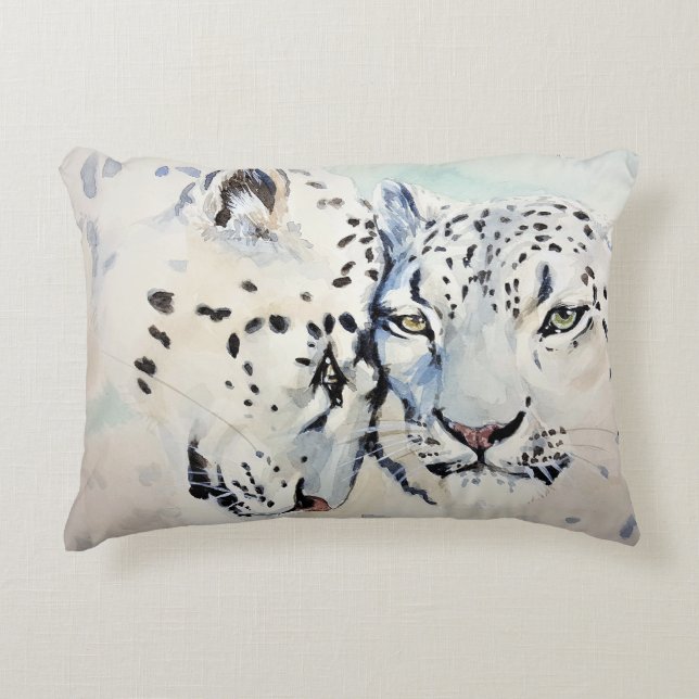 WEISSE LEOPAREN DURCH PILLOW DEKOKISSEN (Vorderseite)