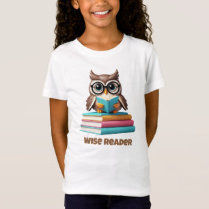 Weiße Leser Owl Kids lesen Shirt