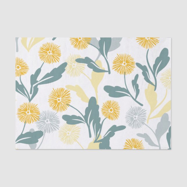 Weiße Leuchte mit Blumenmuster Seidenpapier (Vorderseite)