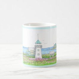 Weiße Leuchtturm-Tasse Kaffeetasse