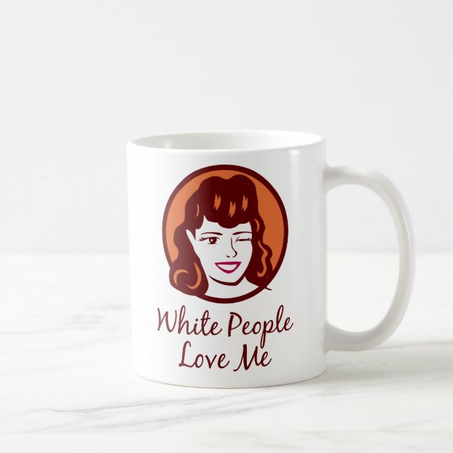 Weiße Leute-Liebe ich Kaffeetasse (Rechts)