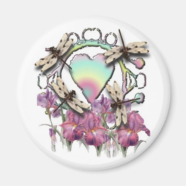 Weiße Libellen Magnet (Vorne)