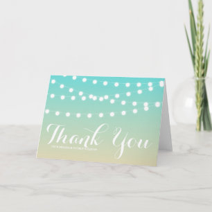 Weiße Lichterketten   Ombre Hochzeit Danke Karte