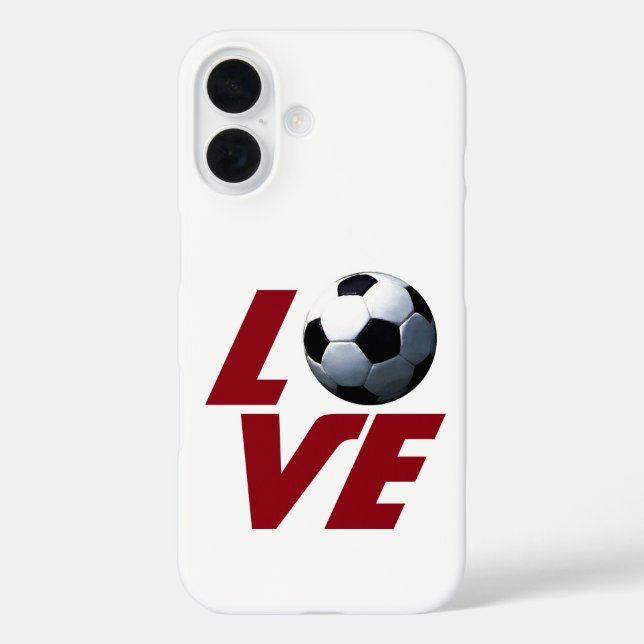 Weiße Liebe Fußball - Lateinamerikanischer Fußball iPhone 16 Hülle (Rückseite)