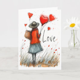 Weiße Liebe Karte