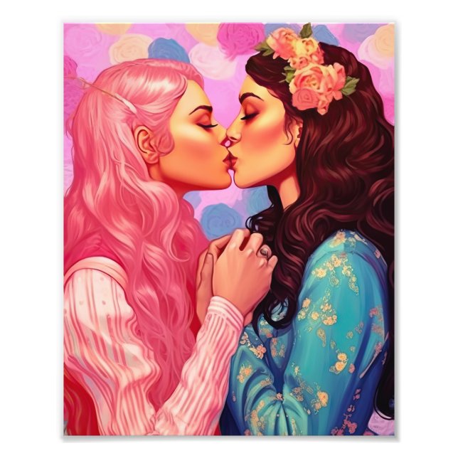 Weiße Liebe Lesbischer Stolz Fotodruck (Vorne)