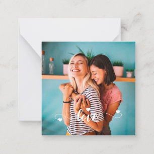 Weiße Liebe mit Herzvalentine Mitteilungskarte