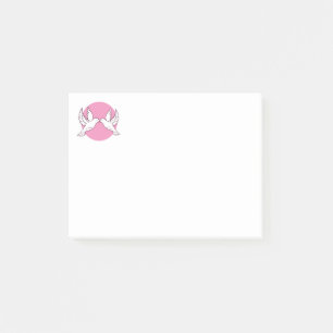 Weiße Liebesvögel Rosa Hochzeitsliebe - Tauben Post-it Klebezettel