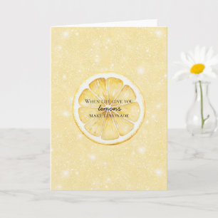 Weiße Life Gives You Lemons Zitat Glitter Karte