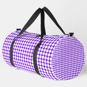 Weiße lila Punkte groß Duffle Bag