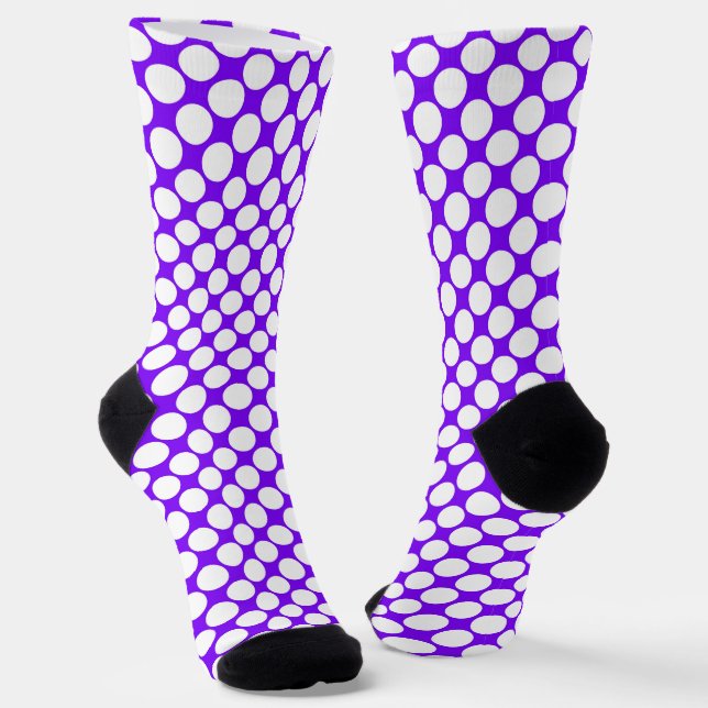 Weiße lila Punkte Socken (Gewinkelt)